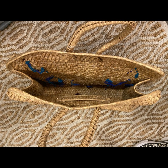 Large Wicker Rattan Vintage Tote Bag - Picture 9 of 10